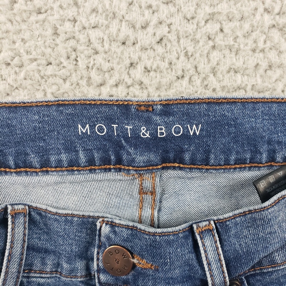 Mott & Bow Jeans Womens 26x27 Blue Boyfriend Distressed Medium Wash Stretch‎ - Picture 10 of 15